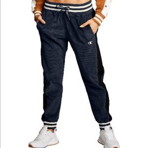 Women's Champion Life Corduroy Joggers Blue, Embroidered C Logo, BLUE size Large